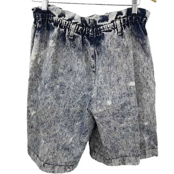 Vintage Jordache Acid Wash Pull On Jean Denim Shorts Size 12 Mom High Waisted - Picture 6 of 10